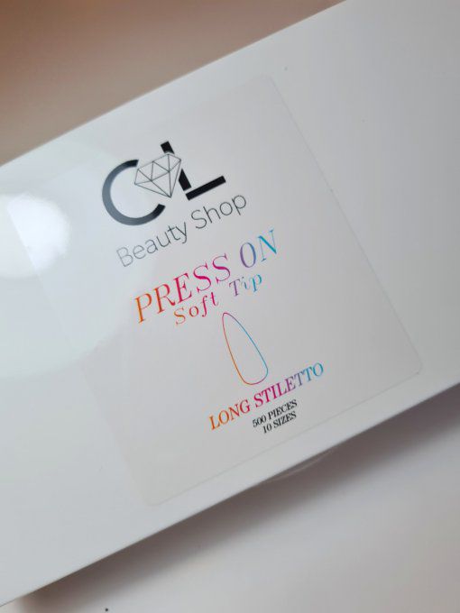 boite de 500 Capsules FORME STILETTO LONG en Gel (10 tailles)